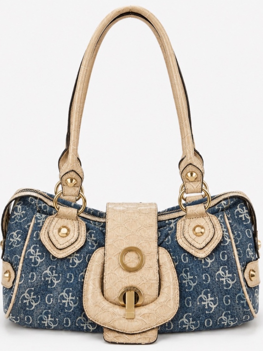 Very Rare! Y2K Vintage GUESS Shoulder Bag | Satin Lining | Denim